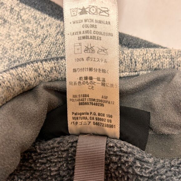 Patagonia Better Sweater Womens SMALL 1/2 Zip Gray Stripe Fleece Pullover - Picture 8 of 9